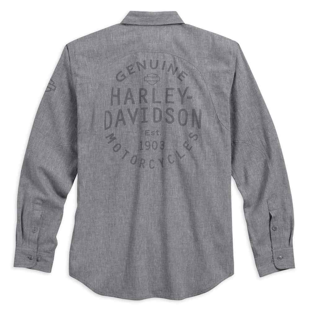 Harley-Davidson Free Shipping - Harley-Davidson Men's Textured Arched Yoke Long Sleeve Woven Shirt 96500-17VM - Free Shipping on many products plus Orders Over $99