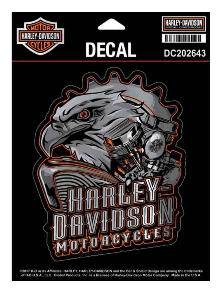 Harley-Davidson® Eagle Engine Ultra Decal, Chrome MD Size