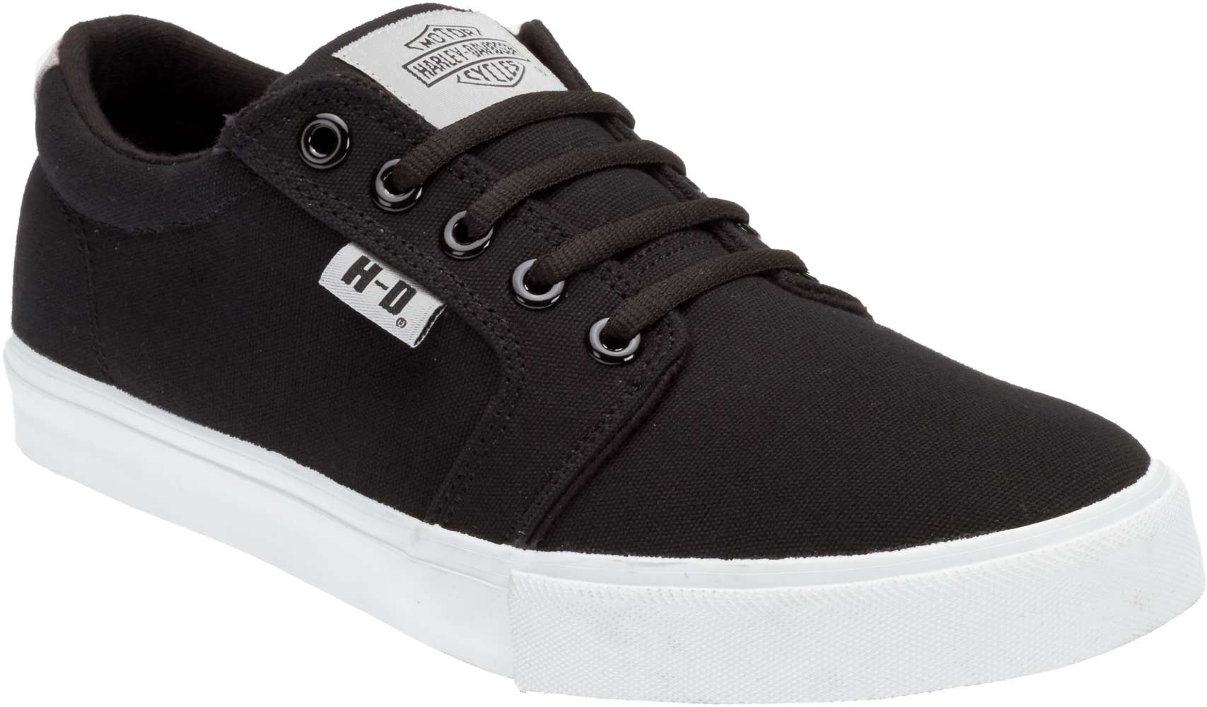Harley-Davidson Men's Ellis Black on White Sneakers Skate Shoes D93447 - Wisconsin Harley-Davidson
