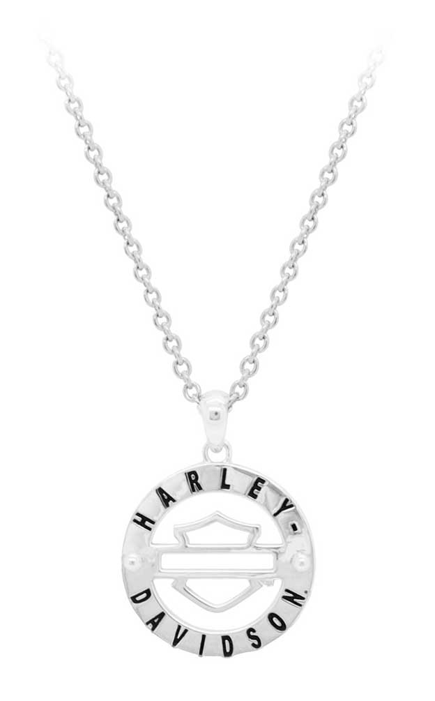 Harley-Davidson Men's Classic Outline Bar & Shield Medallion Necklace HDN0365-22 - Wisconsin Harley-Davidson