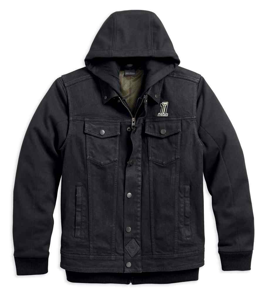 Harley-Davidson Men's 3-in-1 Black Label Denim Riding Jacket 98175-17VM - Wisconsin Harley-Davidson