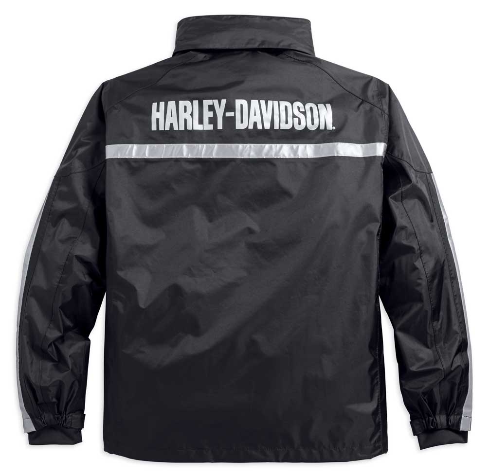 Harley-Davidson® Men's Waterproof & Breathable Rain Jacket, Black