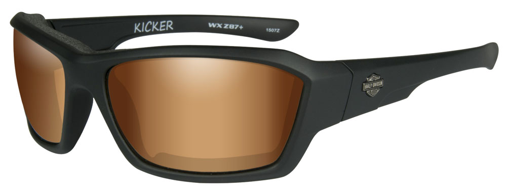 Harley-Davidson® Men's Kicker Sunglasses, Bronze Flash Lens
