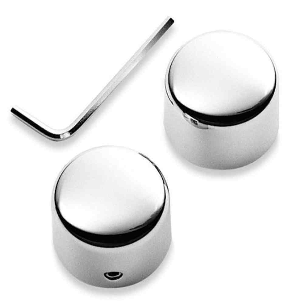 Harley-Davidson Front Axle Nut Covers, Die-Cast Chrome Finish 44117-07A - Wisconsin Harley-Davidson