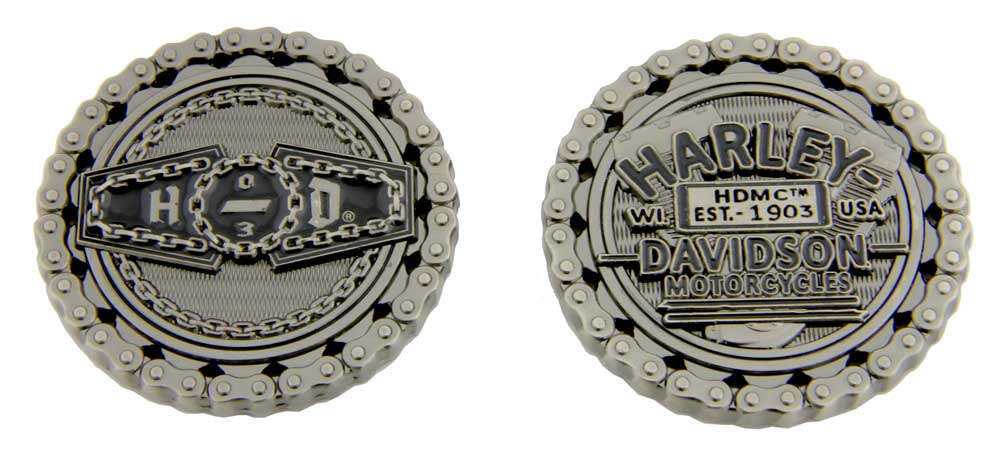 Harley-Davidson Engraved Biker Chain H-D '03 Challenge Coin, 1.75 inch 8007201 - Wisconsin Harley-Davidson