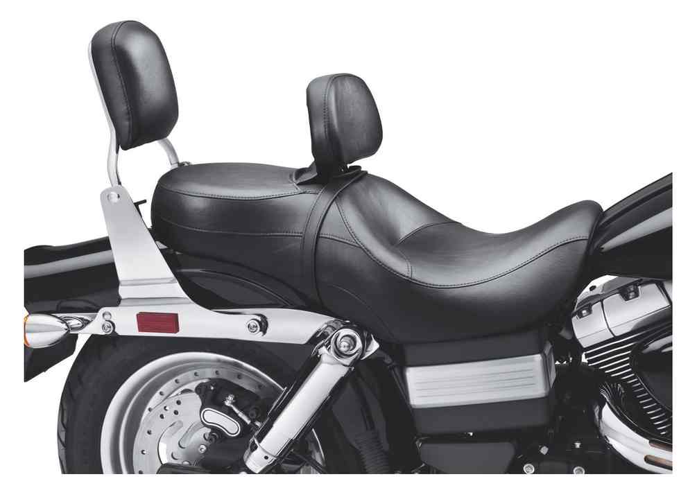 Harley-Davidson Signature Series Rider Seat w/ Backrest, Dyna Models 52000015 - Wisconsin Harley-Davidson