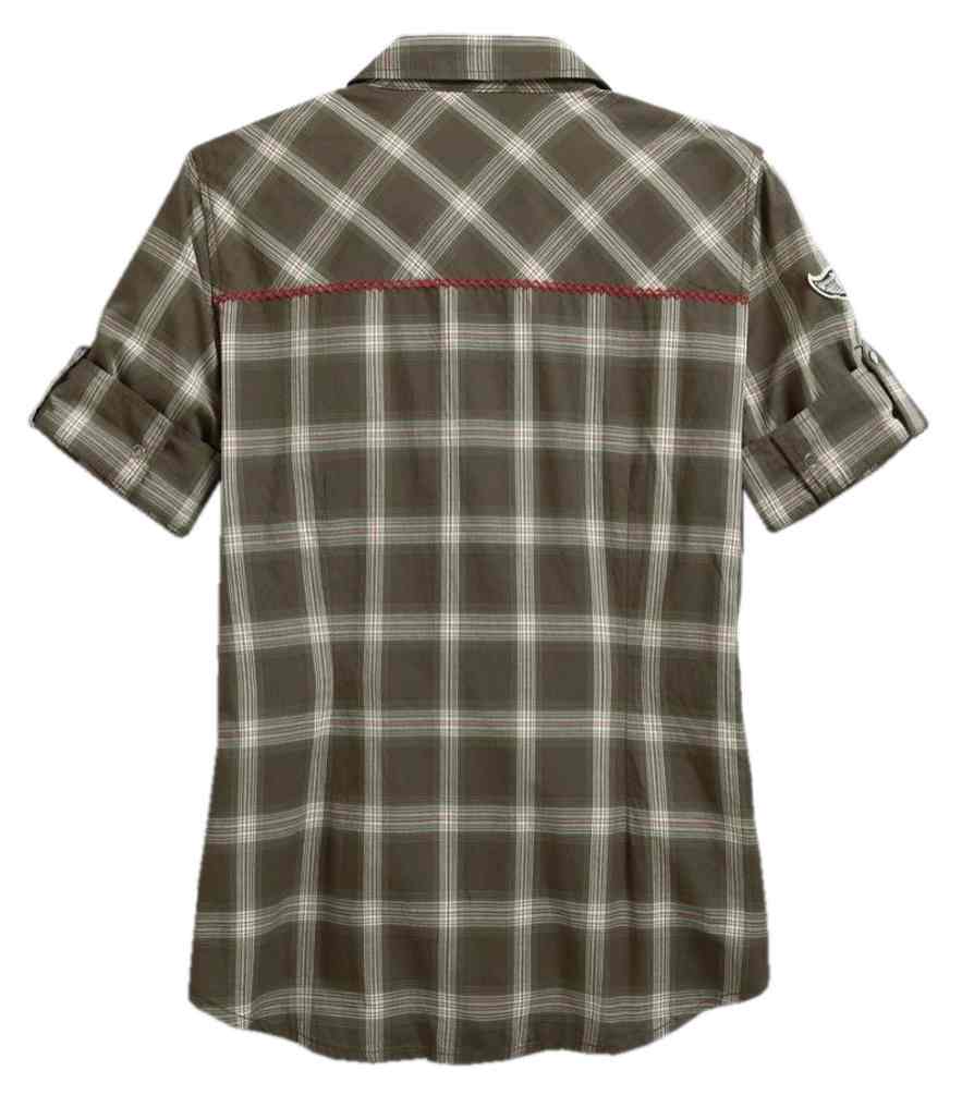 Harley-Davidson Free Shipping - Harley-Davidson Women's Multi-Patch Short Sleeve Plaid Shirt, Brown 96077-17VW - Free Shipping on many products plus Orders Over $99