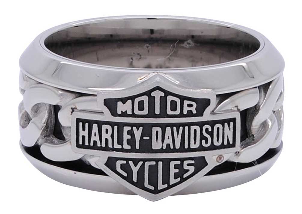 Harley-Davidson® Men's Stainless Steel Chain Bar & Shield H-D Ring