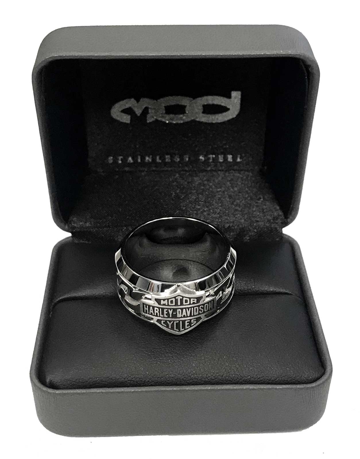 Harley-Davidson Men's Stainless Steel Chain Bar & Shield H-D Ring HSR0031 - No Hassle Returns at Wisconsin Harley