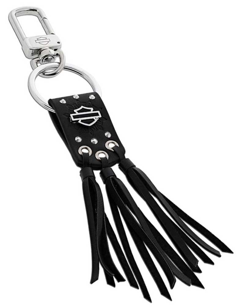 Harley-Davidson Fringe & Crystal Bar & Shield Faux Leather Key Chain HDKLY12 - Wisconsin Harley-Davidson