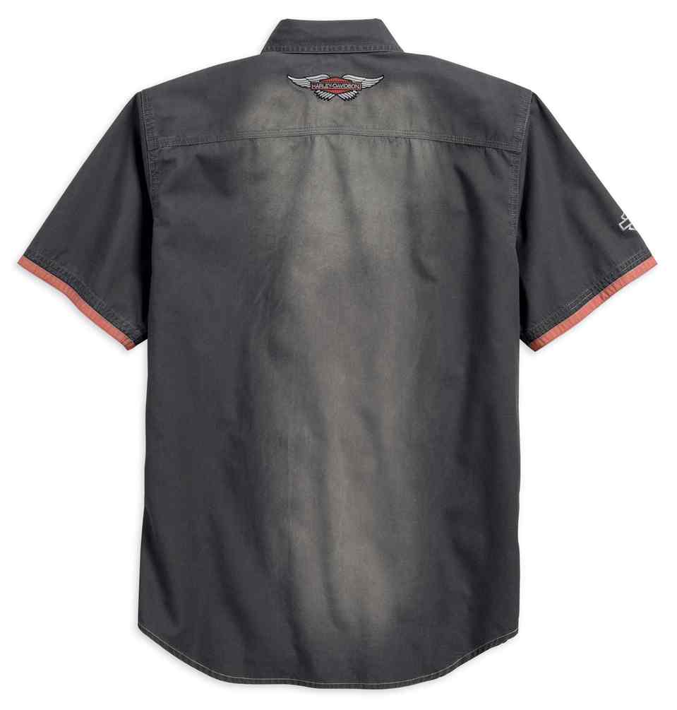 Harley-Davidson Free Shipping - Harley-Davidson Men's Contrast Accent Distressed Woven Shirt, Asphalt 96515-17VM - Free Shipping on many products plus Orders Over $99