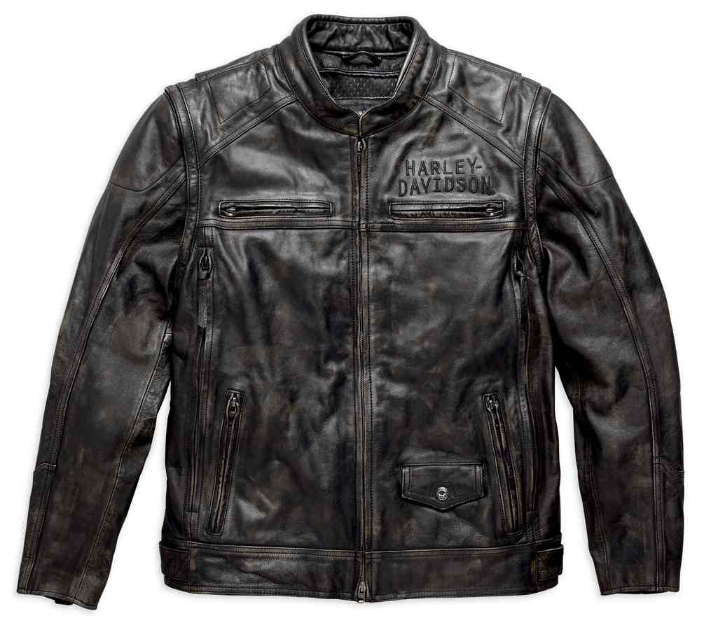 Harley-Davidson Men's Ironwood Convertible Leather Jacket, Black 97167-17VM - Wisconsin Harley-Davidson