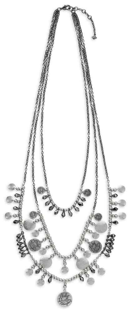 Harley-Davidson Women's Diamond Dust Multi-Chain Necklace, Silver 97837-17VW - Wisconsin Harley-Davidson