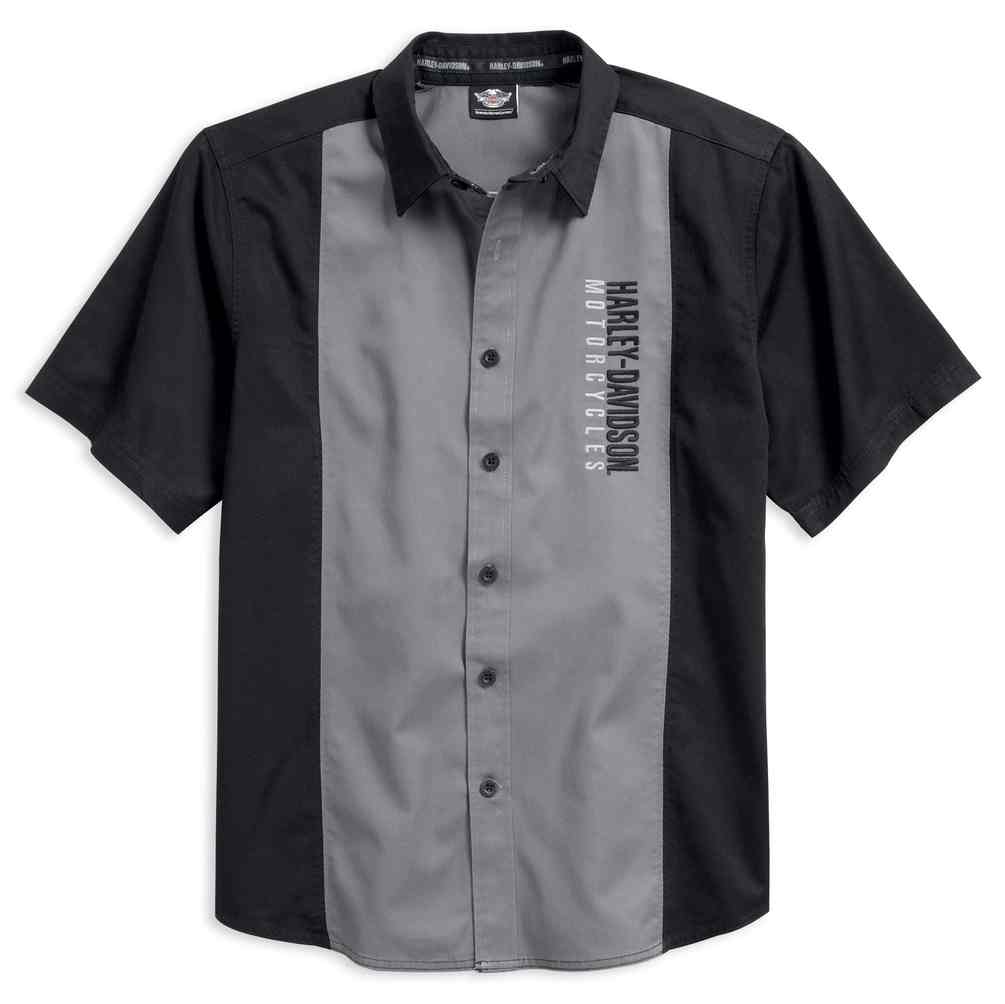 Harley-Davidson Men's Iconic Eagle Colorblocked Short Sleeve Shirt 96513-17VM - Wisconsin Harley-Davidson