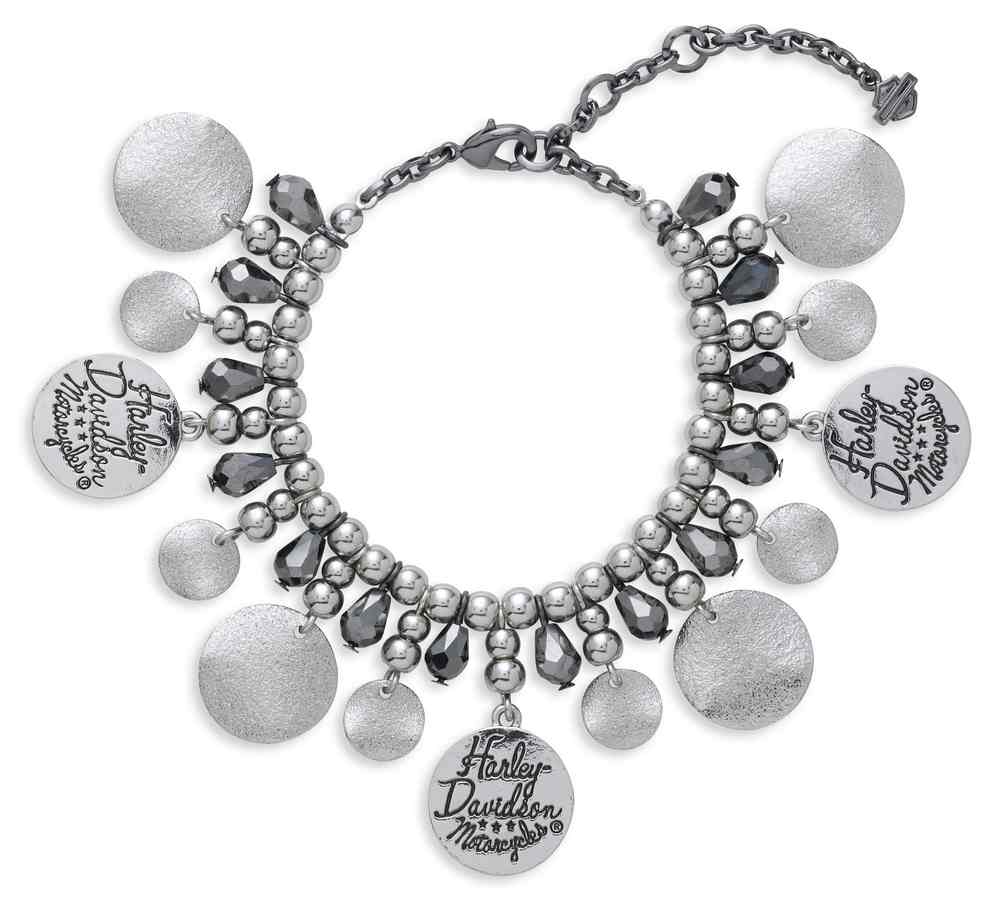 Harley-Davidson Women's Diamond Dust Metallic Bracelet, Silver 97838-17VW - Wisconsin Harley-Davidson