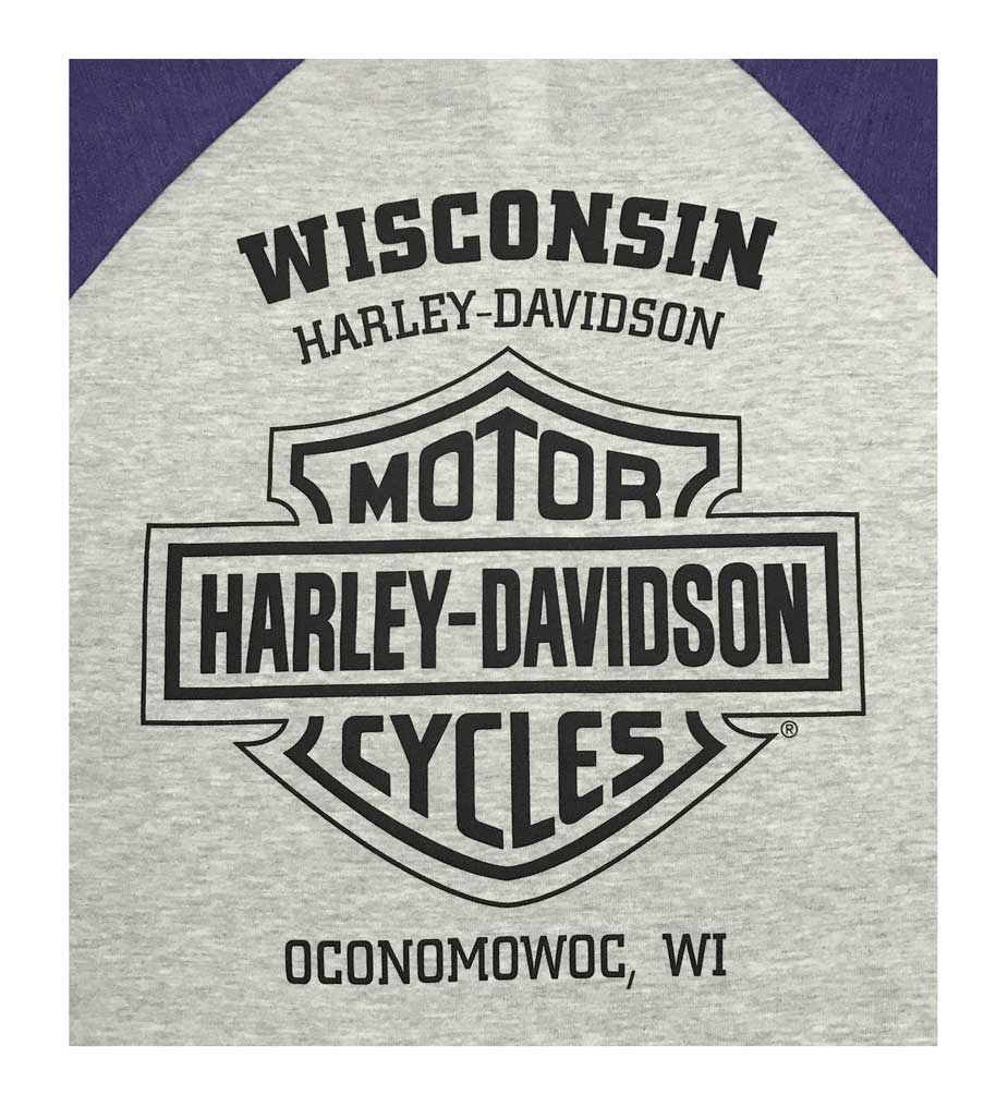 Harley-Davidson Free Shipping - Harley-Davidson Men's Game Day H-D Raglan 3/4 Sleeve Shirt, Blue & Gray Heather - Free Shipping on many products plus Orders Over $99
