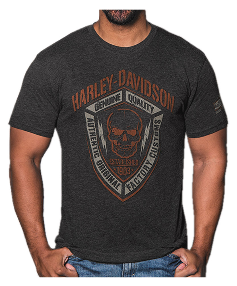 Harley-Davidson Men's Fearless Skull Short Sleeve Crew T-Shirt, Vintage Black - Wisconsin Harley-Davidson