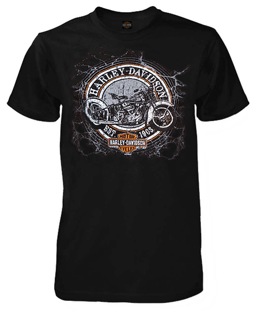 Harley-Davidson Men's Full Throttle Short Sleeve Crew T-Shirt, Solid Black - Wisconsin Harley-Davidson