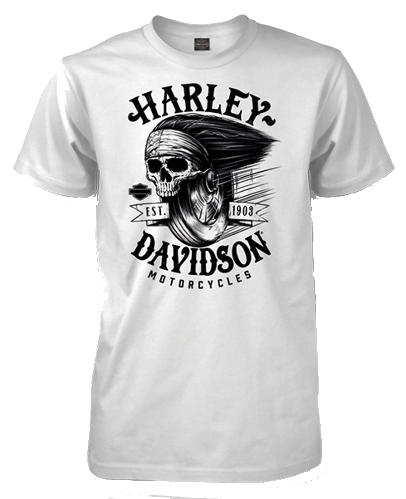 Harley-Davidson® Men's Spun Skull Short Sleeve Crew-Neck T-Shirt, White ...