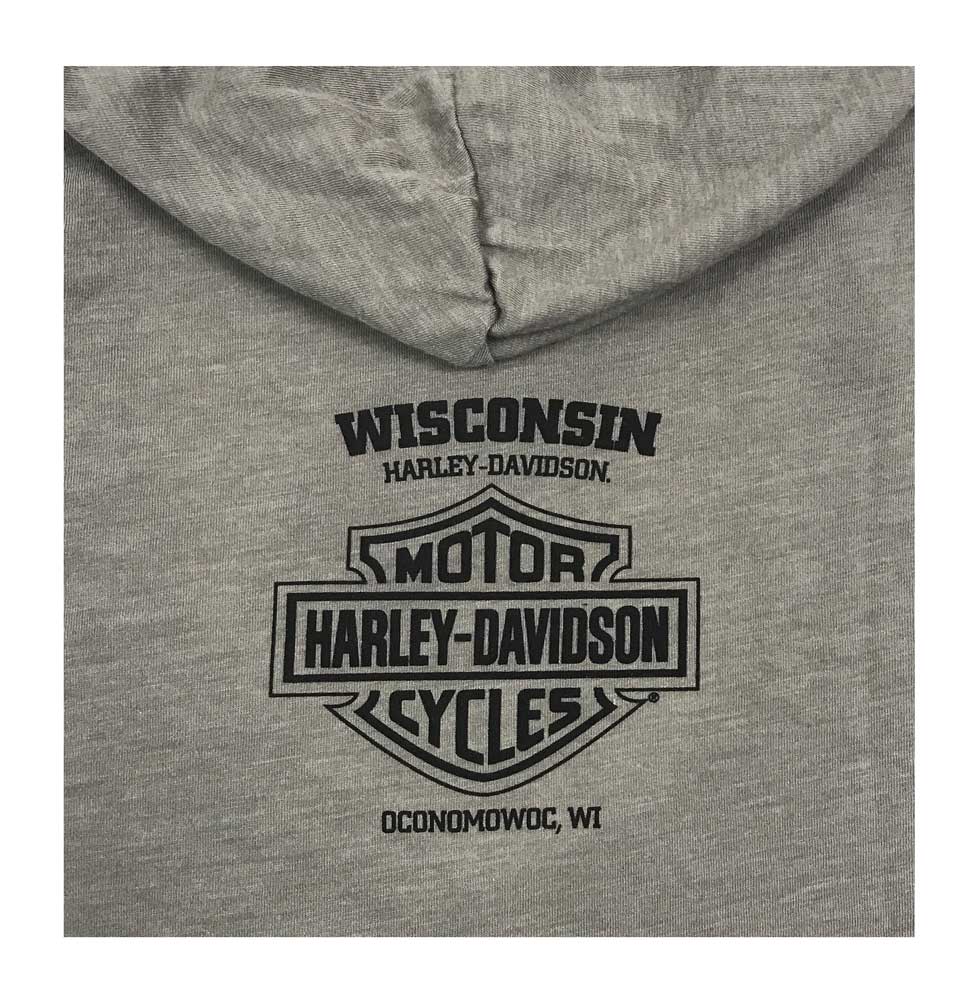 Harley-Davidson Free Shipping - Harley-Davidson Women's Skull Vines V-Neck Long Sleeve Hoodie Shirt, Gray - Free Shipping on many products plus Orders Over $99