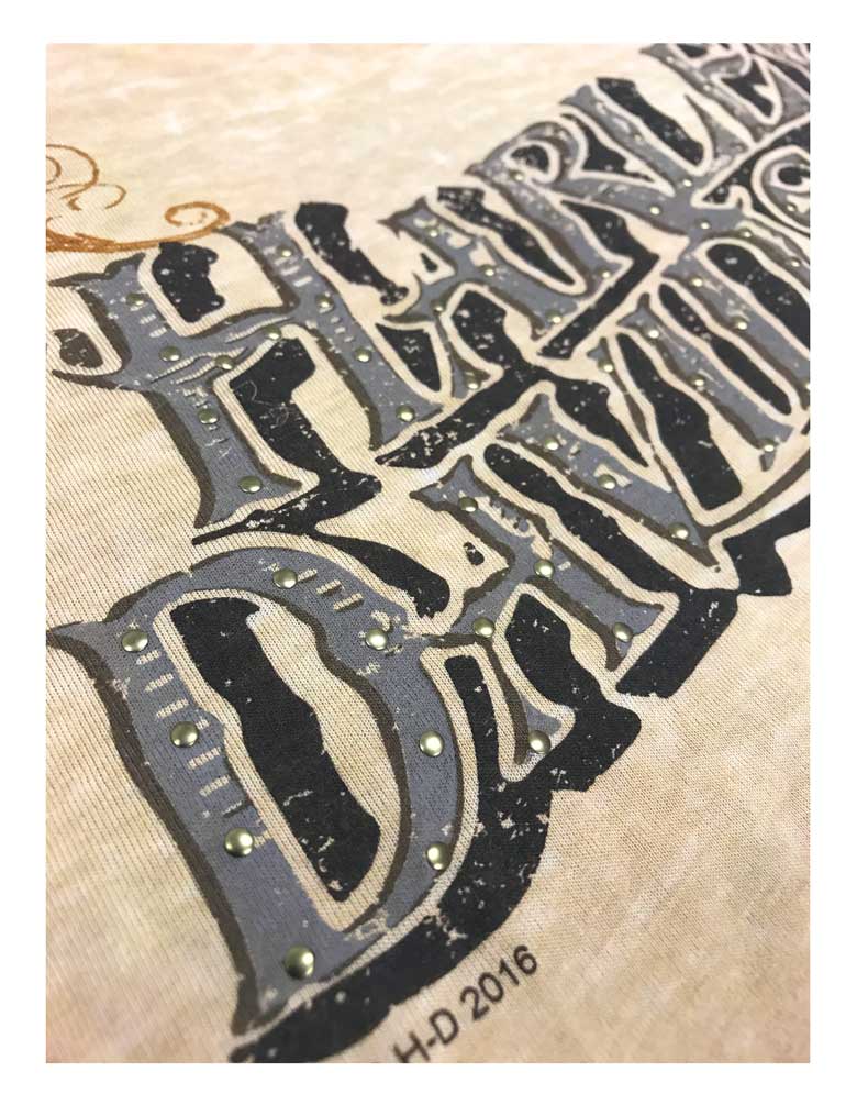 Harley-Davidson Women's Playbill Long Sleeve Raglan Burnout Shirt, Brown - No Hassle Returns at Wisconsin Harley