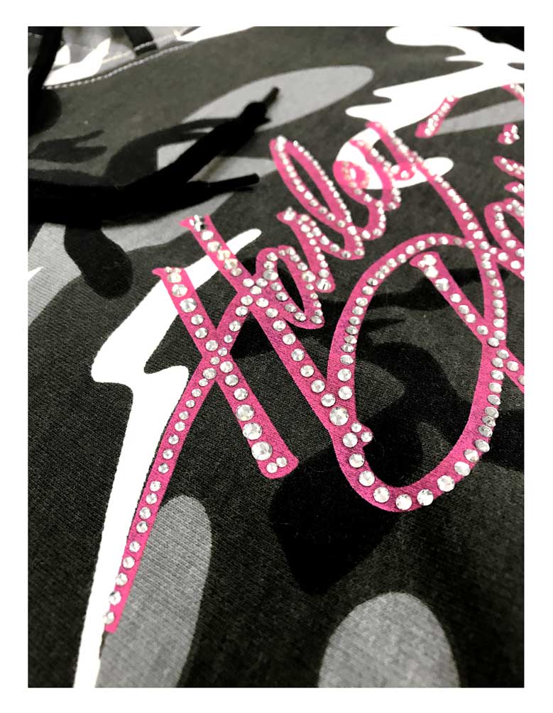 Harley-Davidson Women's Embellished Incognito Pullover Hoodie, Urban Camo - No Hassle Returns at Wisconsin Harley