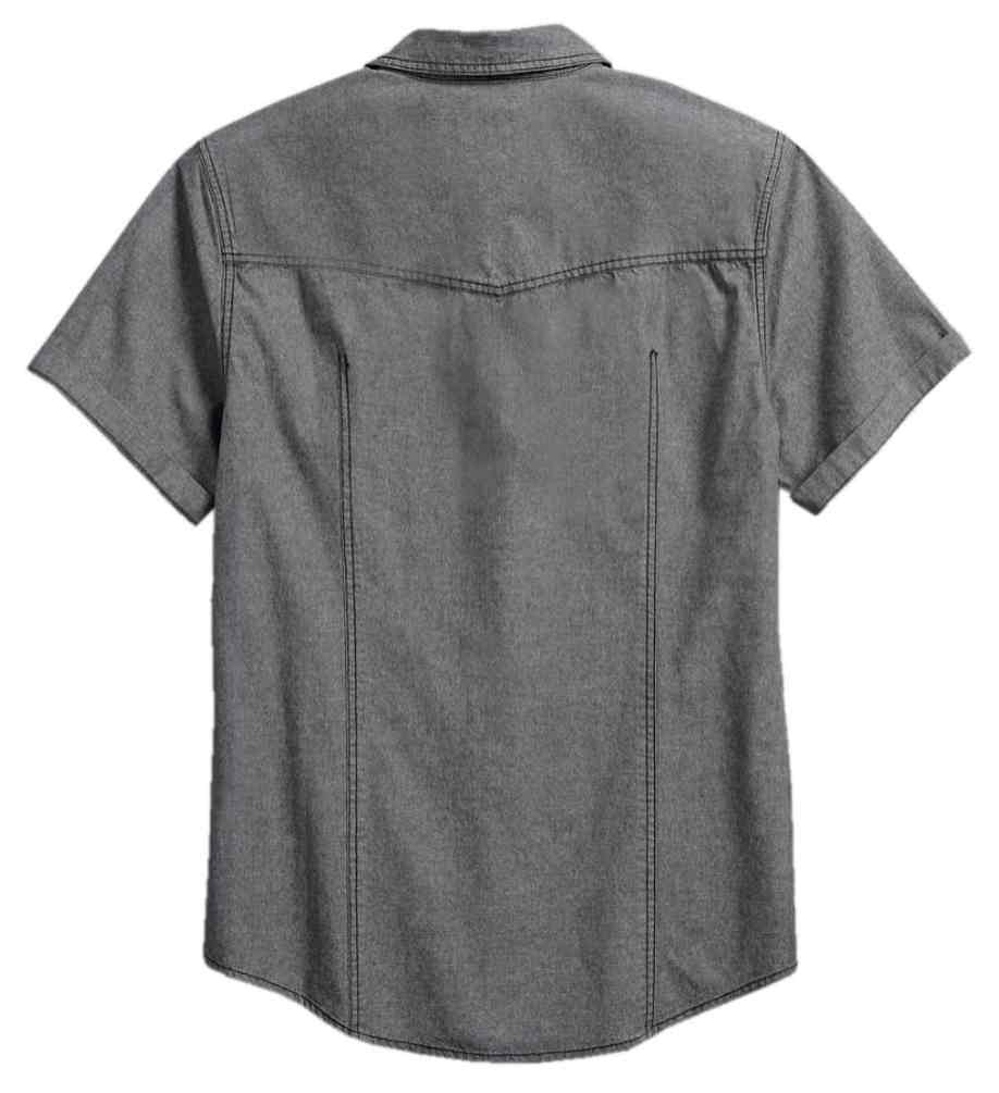 Harley-Davidson Free Shipping - Harley-Davidson Men's Double Pocket Denim Short Sleeve Shirt, Gray 96645-17VM - Free Shipping on many products plus Orders Over $99