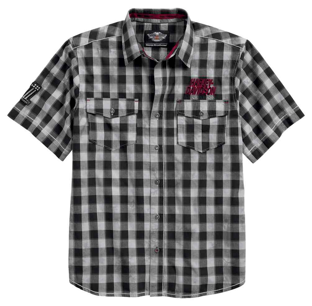 Harley-Davidson® Men's Chain Stitch Plaid Short Sleeve Woven Shirt