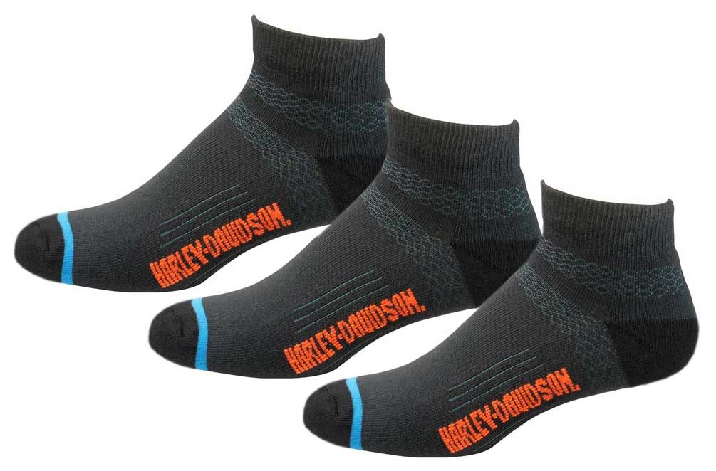 Harley-Davidson Men's Comfort Cruiser Low-Cut Riding Socks D99203270, 3 Pairs - Wisconsin Harley-Davidson
