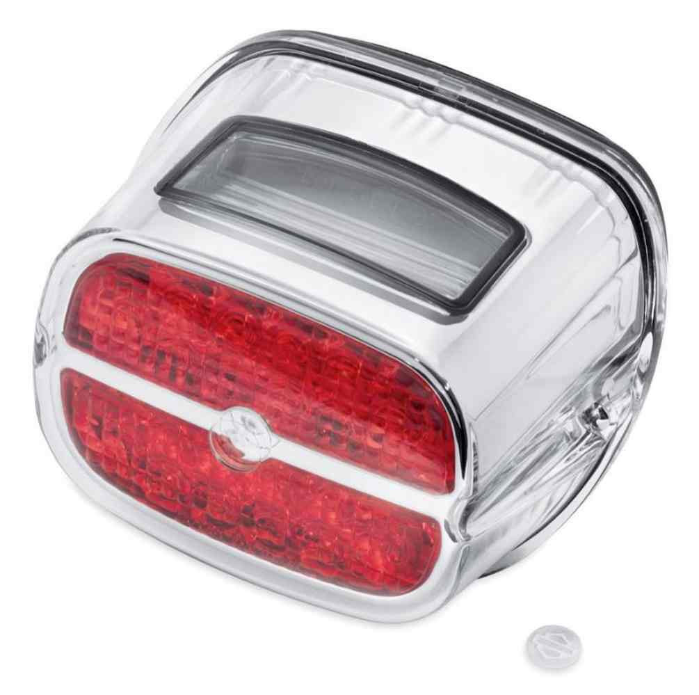 Harley-Davidson Bar & Shield LED Tail Lamp - Red Lens & Chrome Bezel 68085-08 - Wisconsin Harley-Davidson
