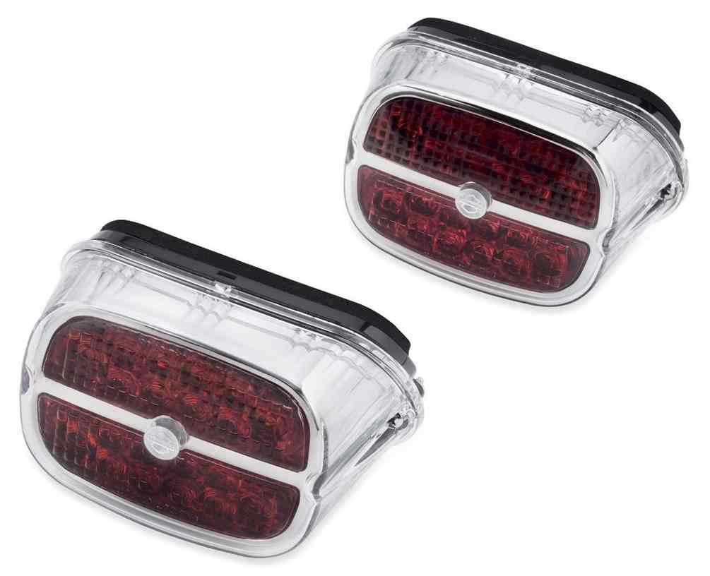 Harley-Davidson LED Tail Lamp - Red Lens/Chrome Bezel, No Plate Window 67800457 - Wisconsin Harley-Davidson