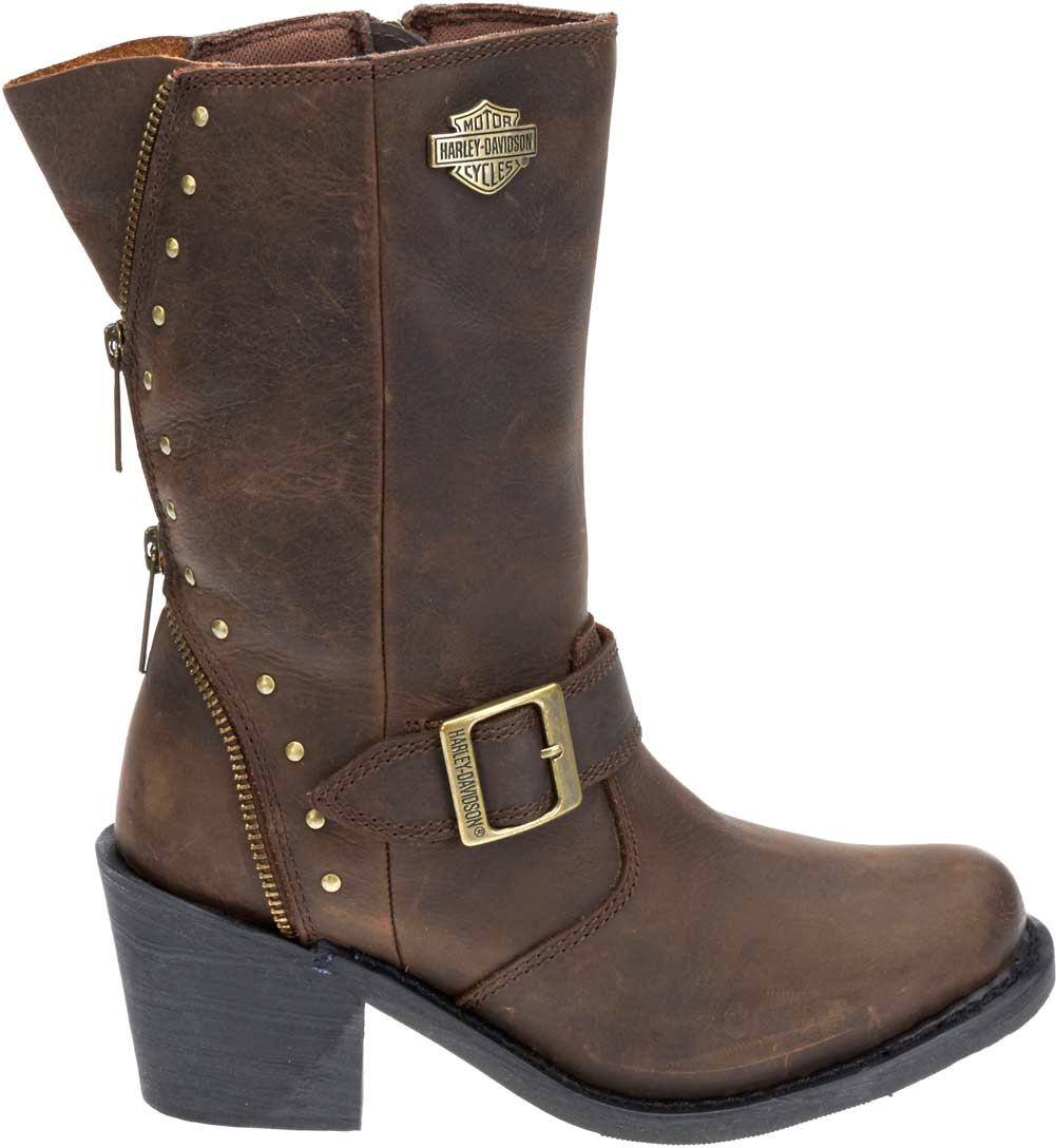 Harley-Davidson Women's Rosanne 8-Inch Waterproof Brown Motorcycle Boots D87128 - Wisconsin Harley-Davidson