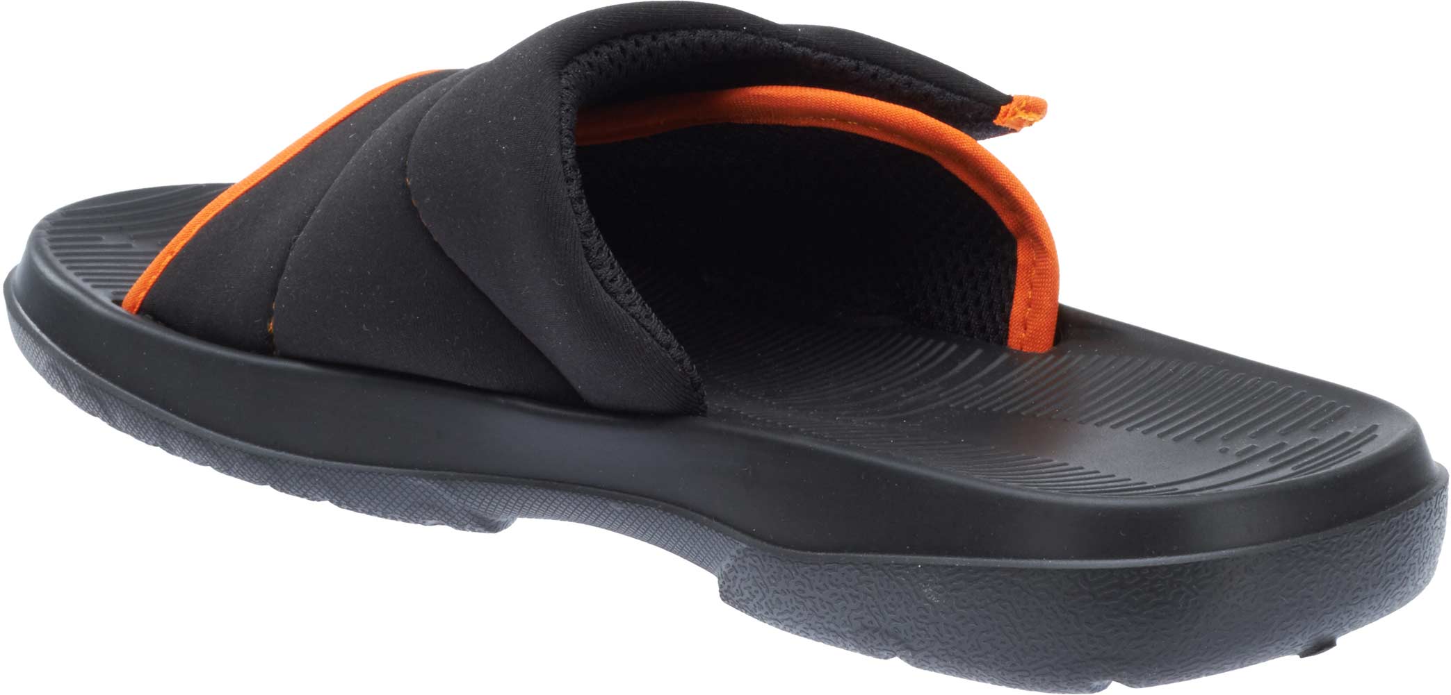 Harley-Davidson Free Shipping - Harley-Davidson Men's Reyes Black and Orange Bar & Shield Sandals Slides D93416 - Free Shipping on many products plus Orders Over $99