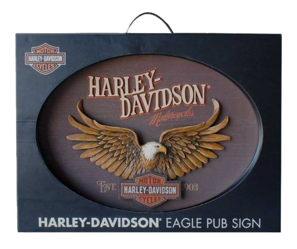 Harley-Davidson Sculpted Eagle Oval 3D Pub Sign, 22 x 16 inches HDL-15317 - Largest Selection of Harley-Davidson Products