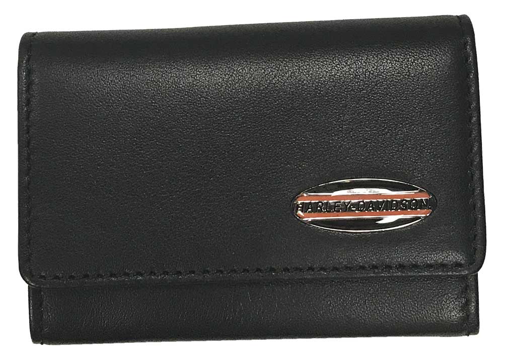 Harley-Davidson Men's Soft Napa Leather Gusseted Card Case Wallet NP5742L-BLACK - Wisconsin Harley-Davidson