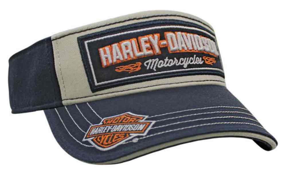 Harley-Davidson Men's Embroidered H-D Tread Visor, Navy & Gray VIS21931 - Wisconsin Harley-Davidson