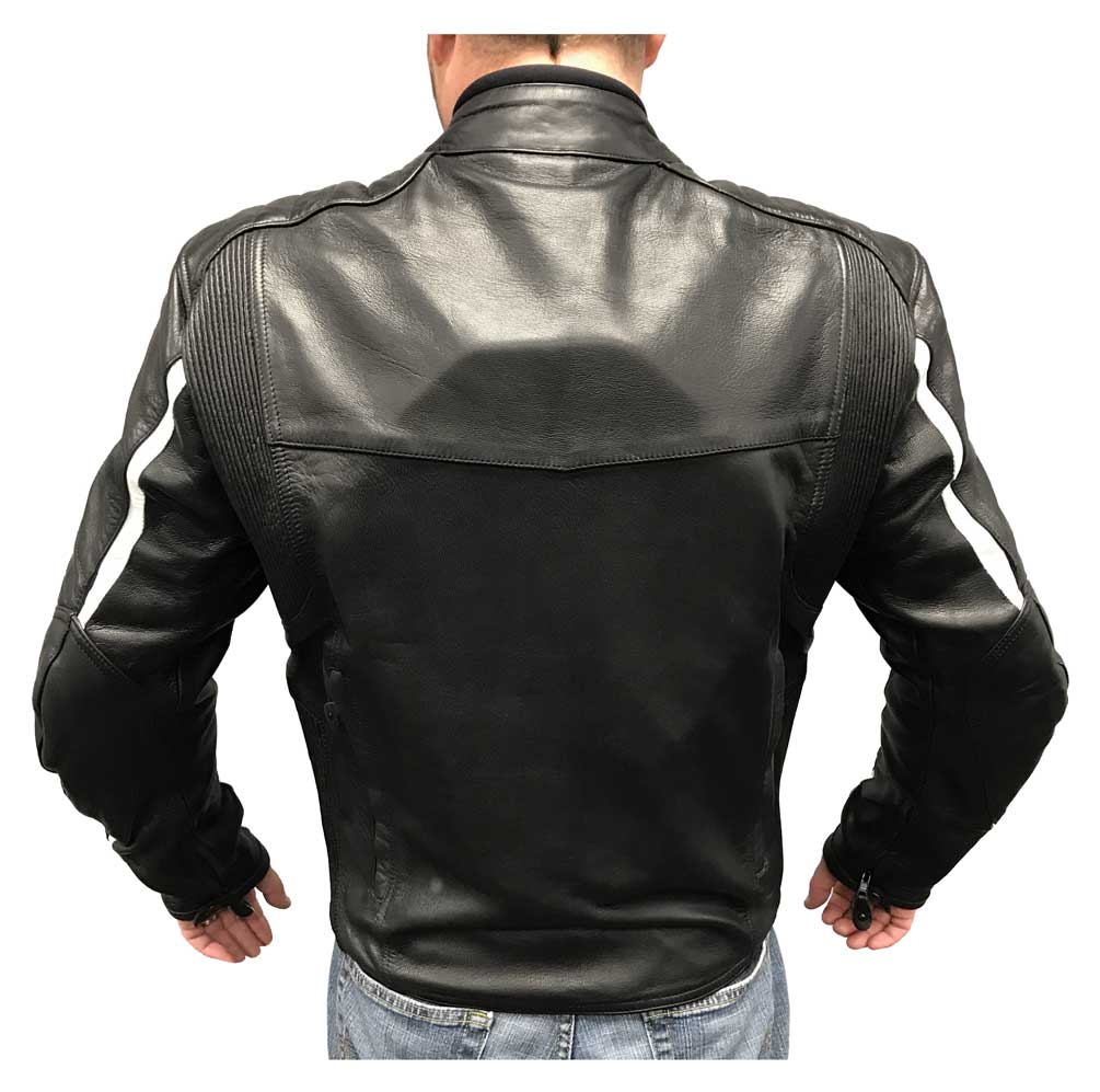 Harley-Davidson Free Shipping - Redline Men's White Striped Goat Skin Leather Motorcycle Jacket, Black M-BWG - Free Shipping on many products plus Orders Over $99