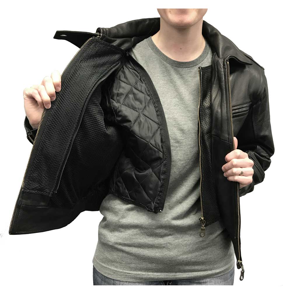 Redline Women's Bomber Naked Cowhide Leather Motorcycle Jacket