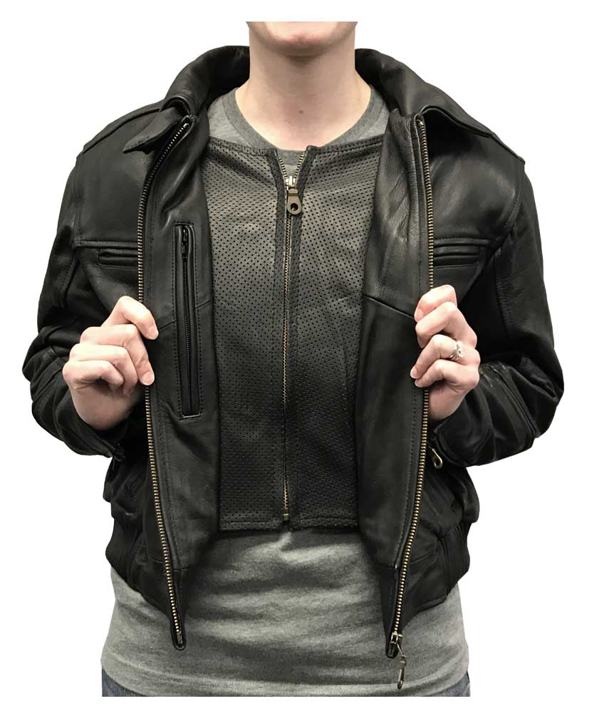 Redline Women's Bomber Naked Cowhide Leather Motorcycle Jacket, Black L-30 - No Hassle Returns at Wisconsin Harley