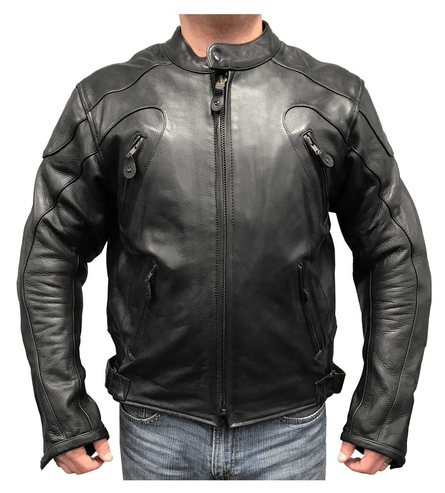 armoured leather motorcycle jacket