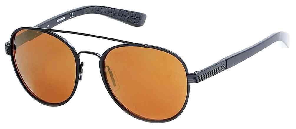 Harley-Davidson Men's Black Label Aviator Metal Sunglasses, Brown Mirror Lens - Wisconsin Harley-Davidson