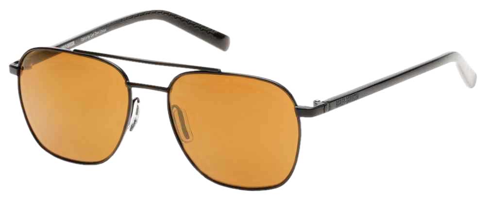 Harley-Davidson Mens Black Label Navigator Sunglasses, Black Frame & Orange Lens - Wisconsin Harley-Davidson
