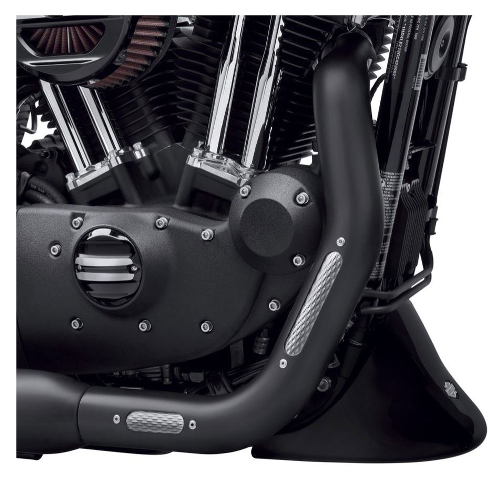 Harley-Davidson Slotted Exhaust Black Shield Kit, '14-later XL Models 65400422 - No Hassle Returns at Wisconsin Harley