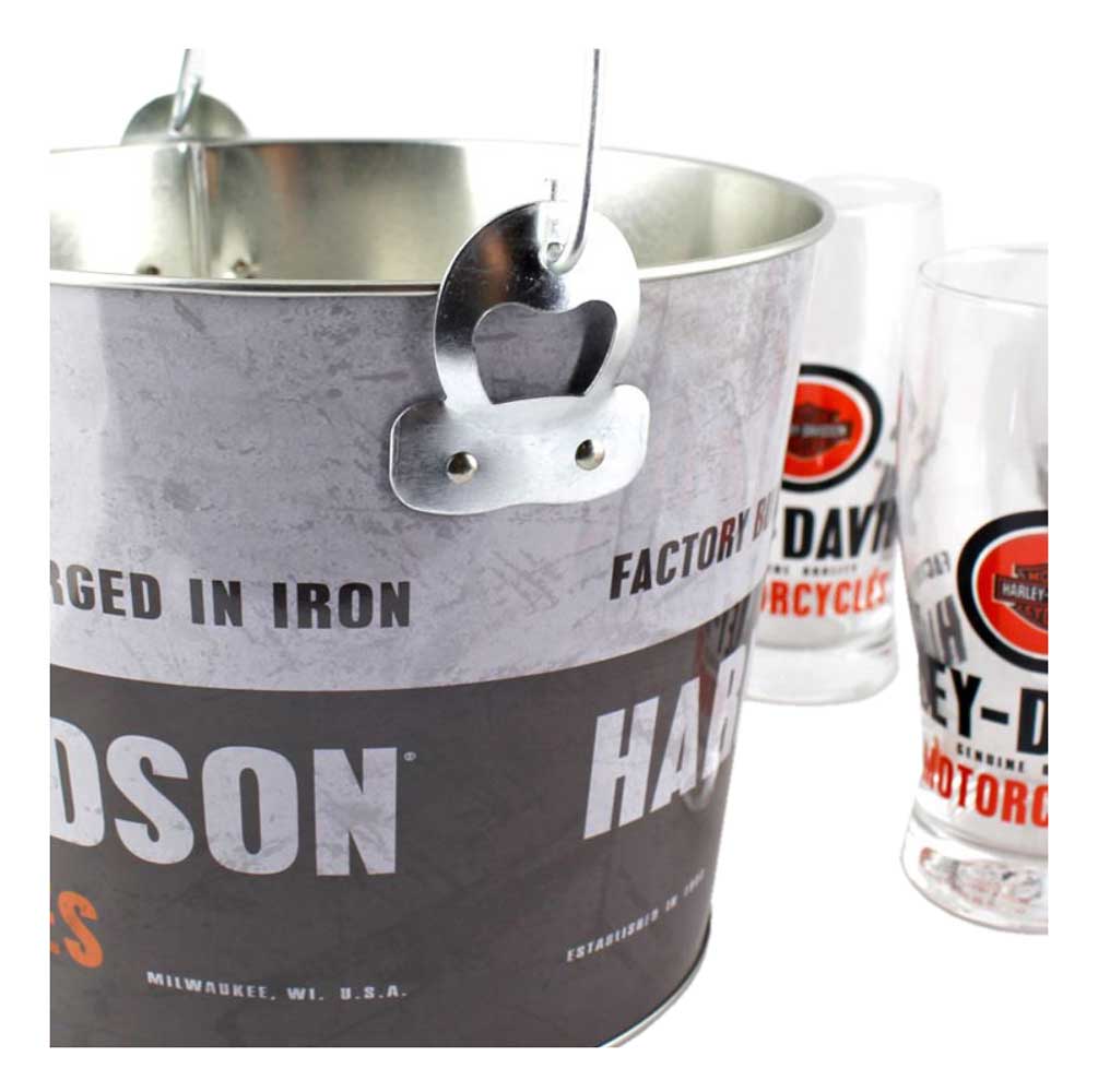 Harley-Davidson Free Shipping - Harley-Davidson Forged In Iron Party Bucket Set, 5 qt. Metal Bucket HDL-18776 - Free Shipping on many products plus Orders Over $99
