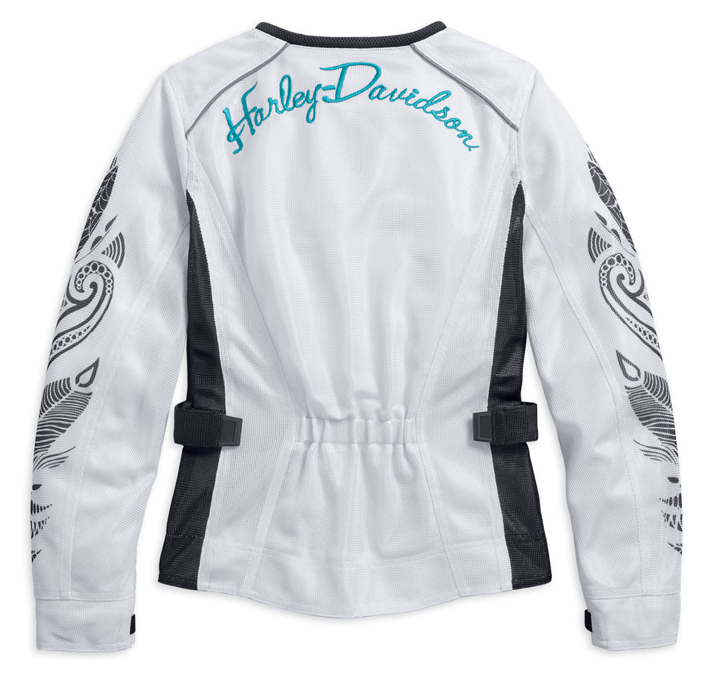 Harley-Davidson® Women's Siege Mesh Zippered Riding Jacket, White