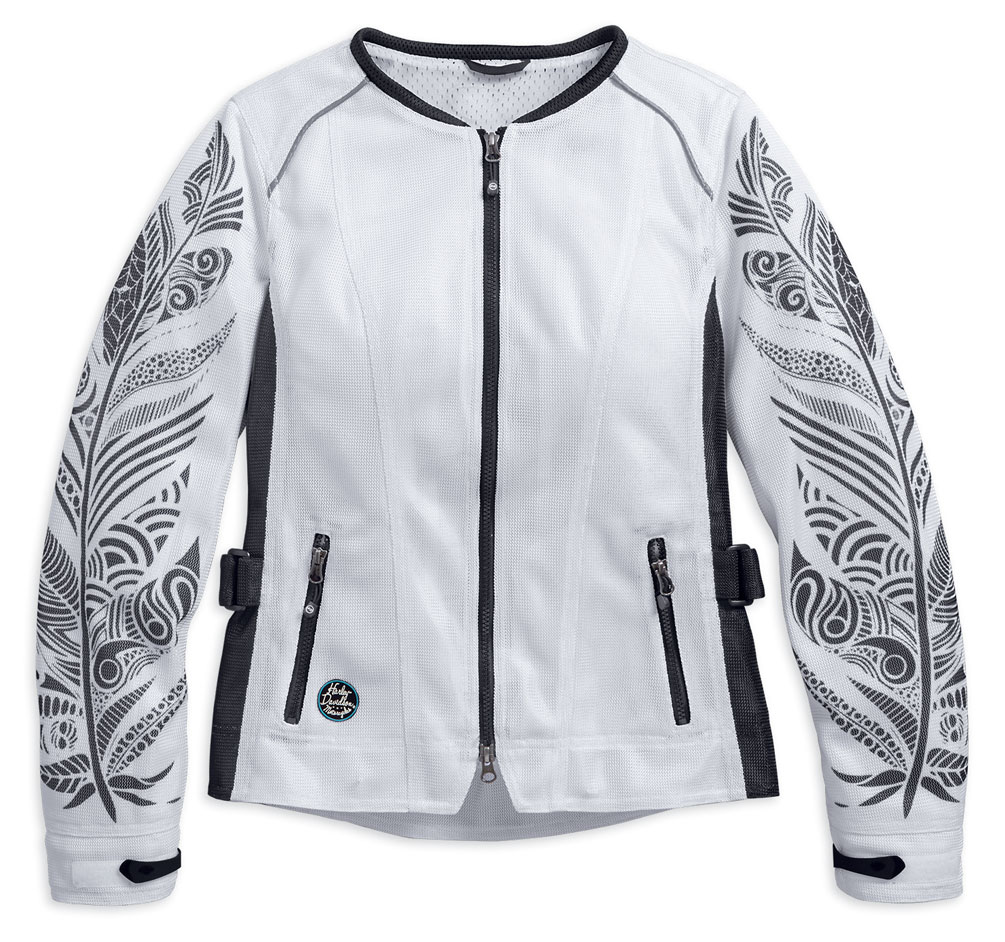 Harley-Davidson Women's Siege Mesh Zippered Riding Jacket, White 97213-17VW - Wisconsin Harley-Davidson