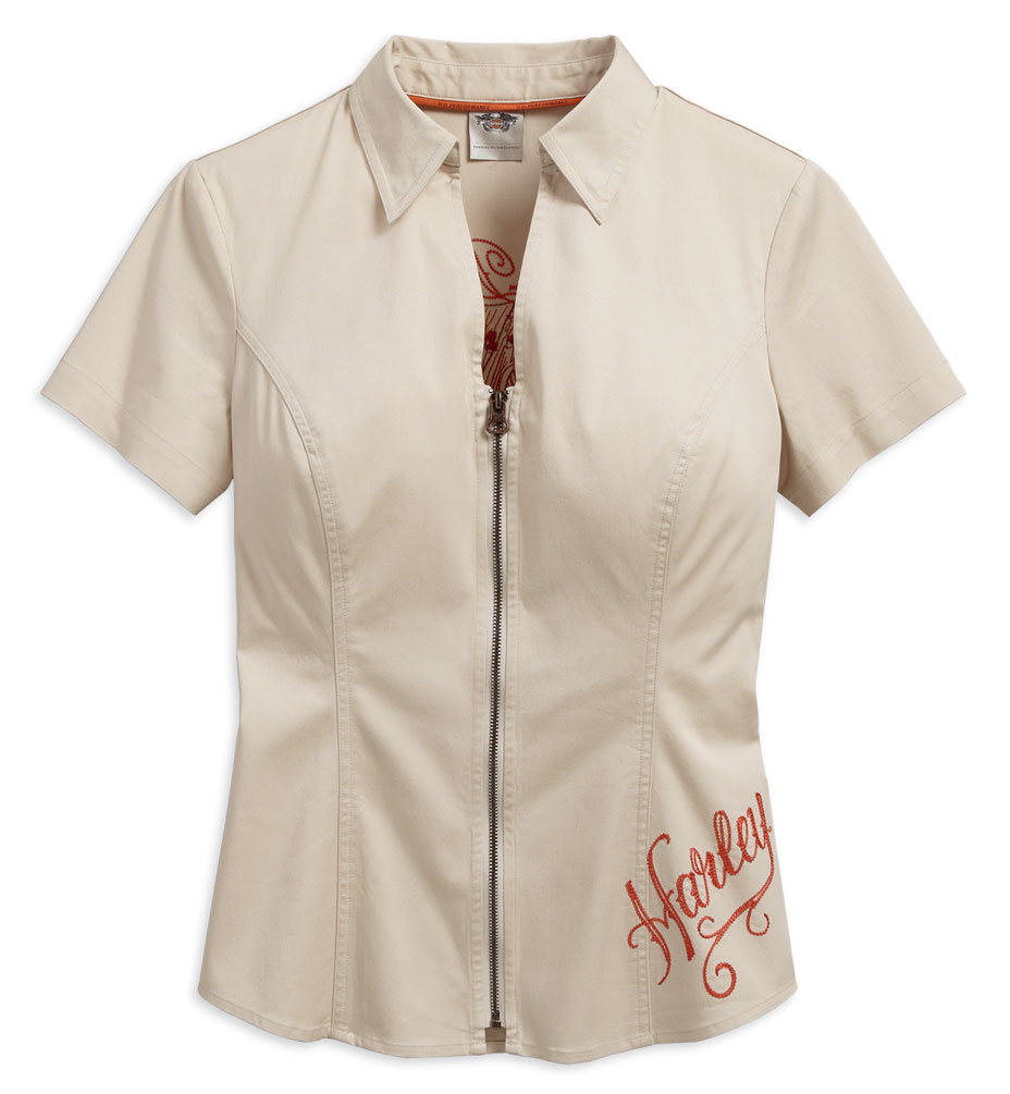 Harley-Davidson® Women's Performance Fast Dry Zip-Front Shirt