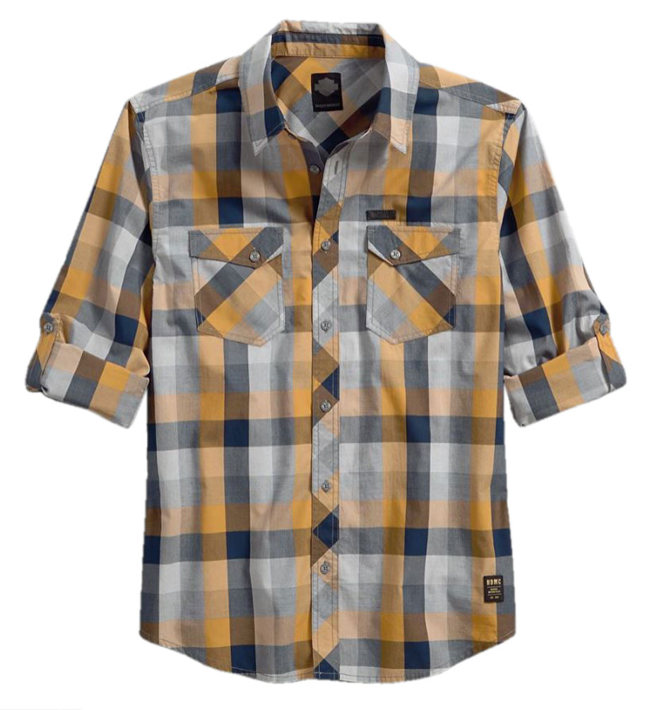 Harley-Davidson Men's Black Label Lightweight Long Sleeve Plaid Shirt 96668-17VM - No Hassle Returns at Wisconsin Harley