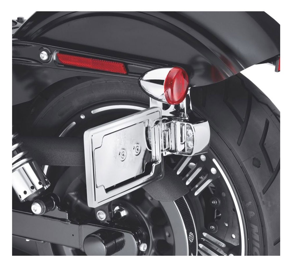Chrome Side Mount License Plate Bracket For Harley Softail Dyna