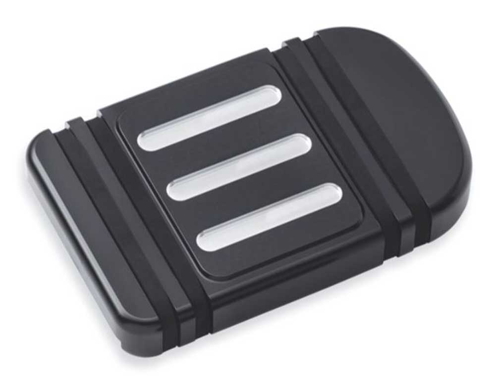 Harley-Davidson® Edge Cut Large Brake Pedal Pad - Chrome & Black
